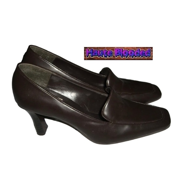 Vintage 90's City Snappers Brown Loafers Pumps Fall Academia Preppy y2k Clueless - Picture 11 of 11